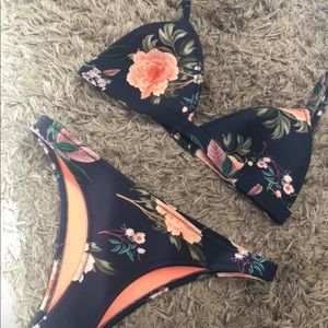 Triangle floral bikini